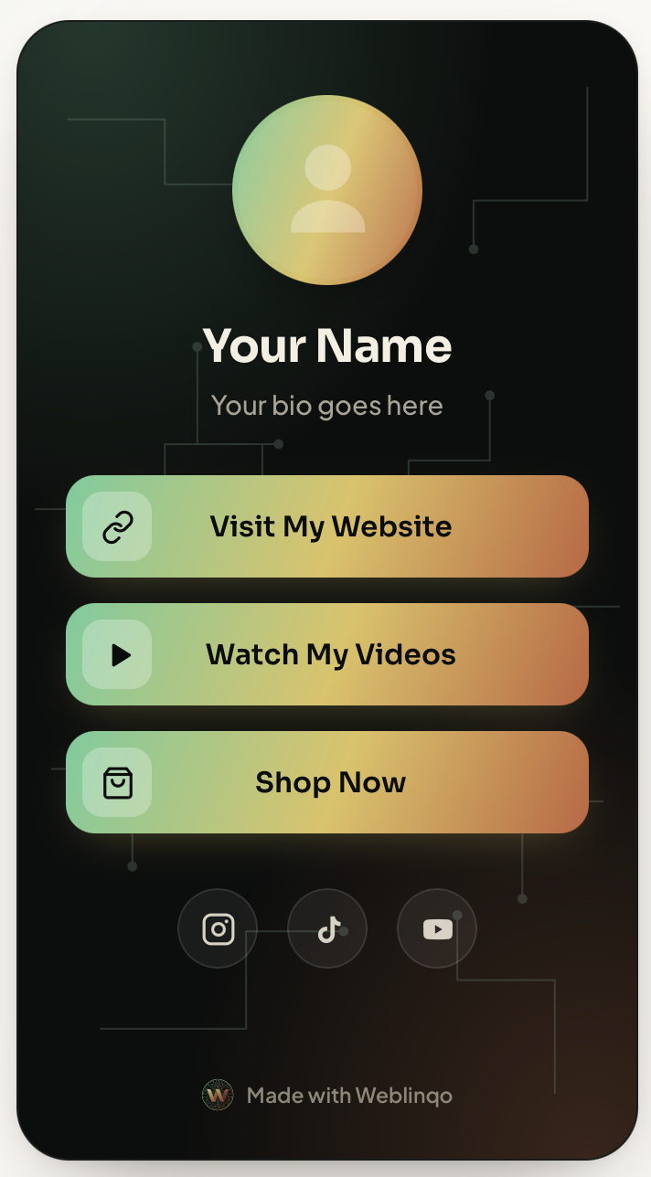 WEBLINQO link-in-bio template preview